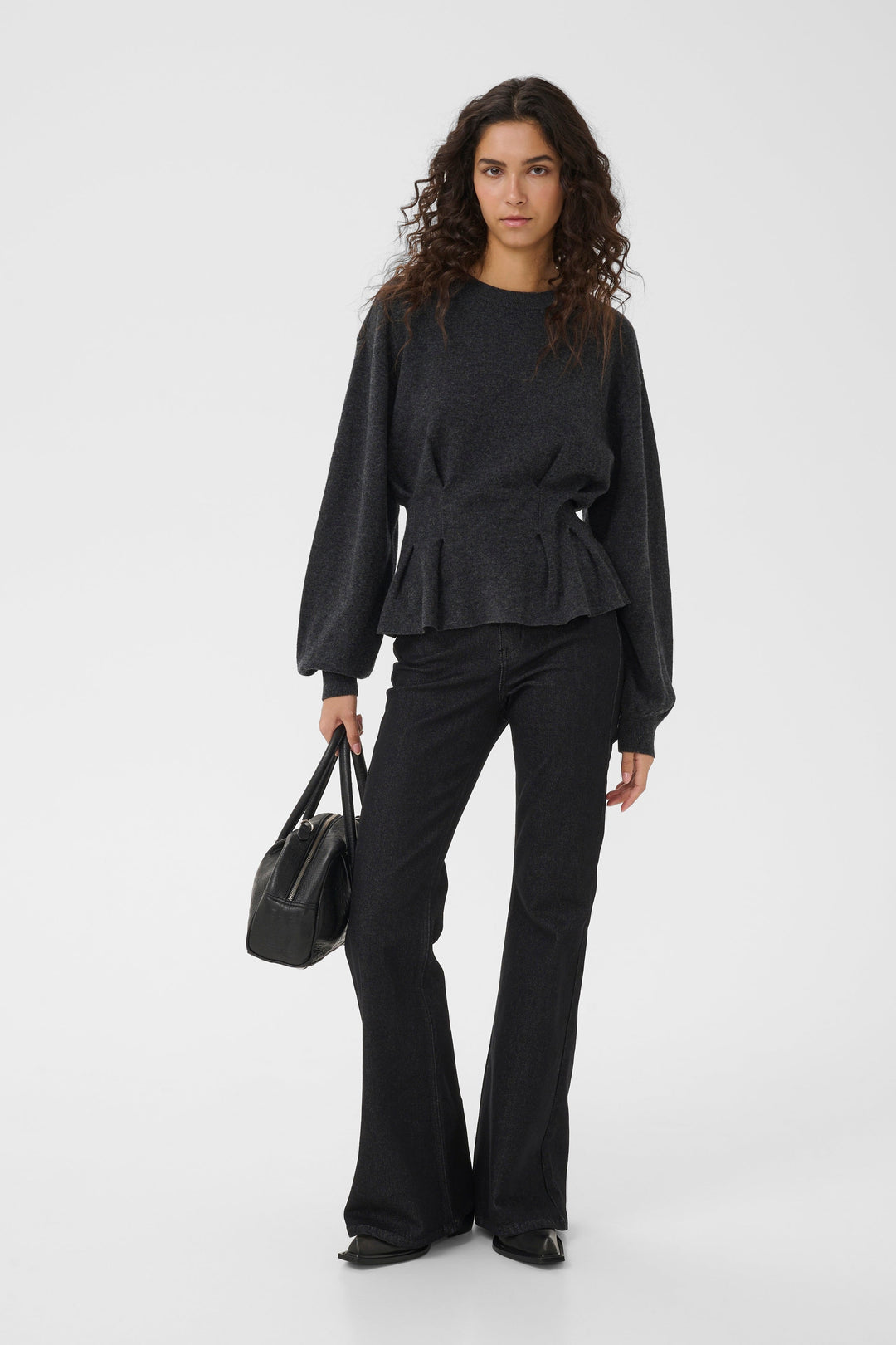 Gestuz - Gzmanzi Waist Pullover 10911492 - 106530 - Deep Graphite Melange