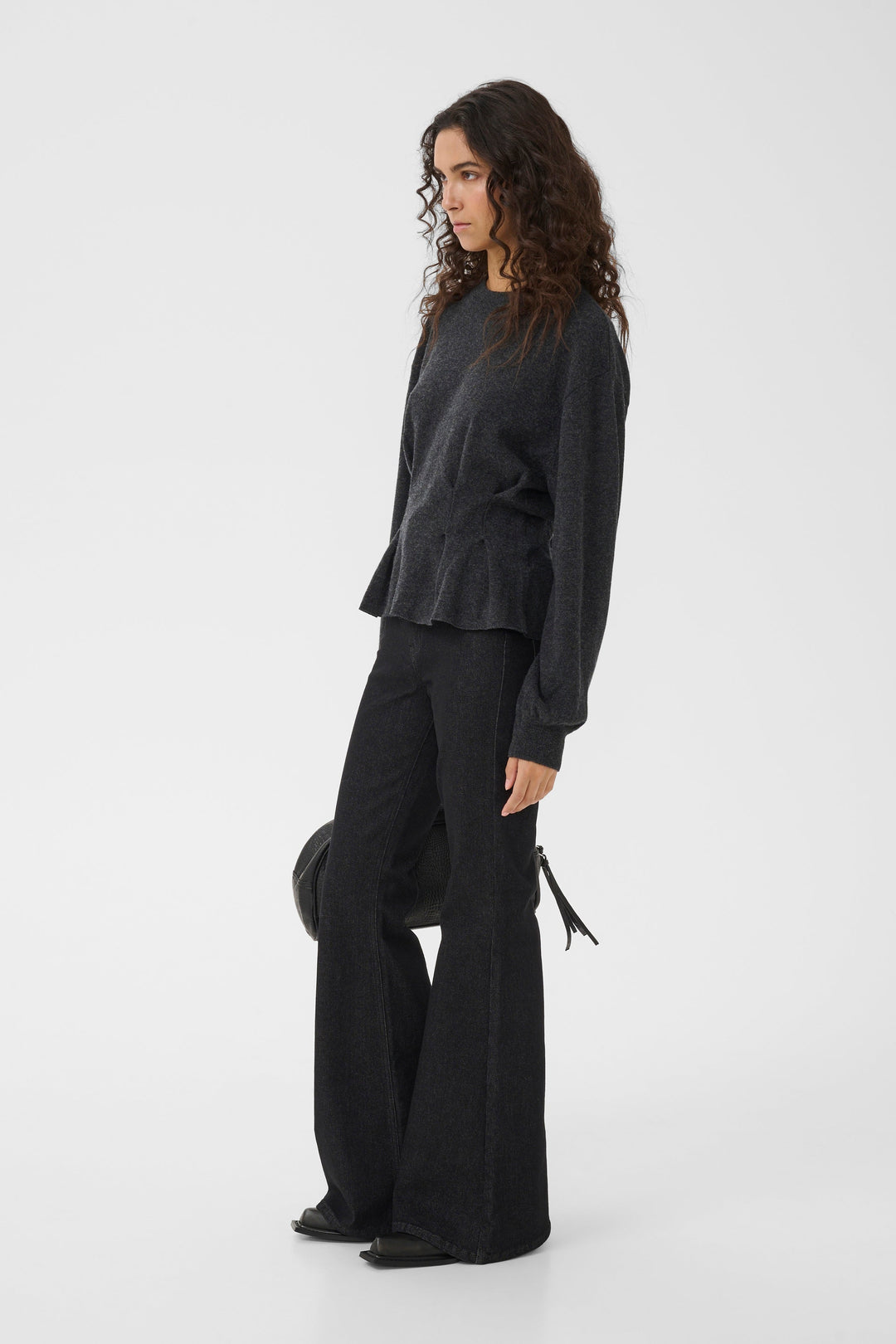 Gestuz - Gzmanzi Waist Pullover 10911492 - 106530 - Deep Graphite Melange