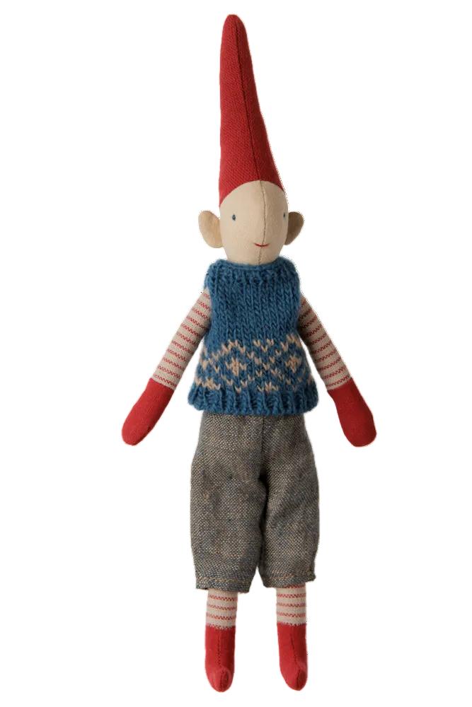 Maileg - Pixy, Str. 1 - Dreng - Blå Strikket Vest - 14-6414-00