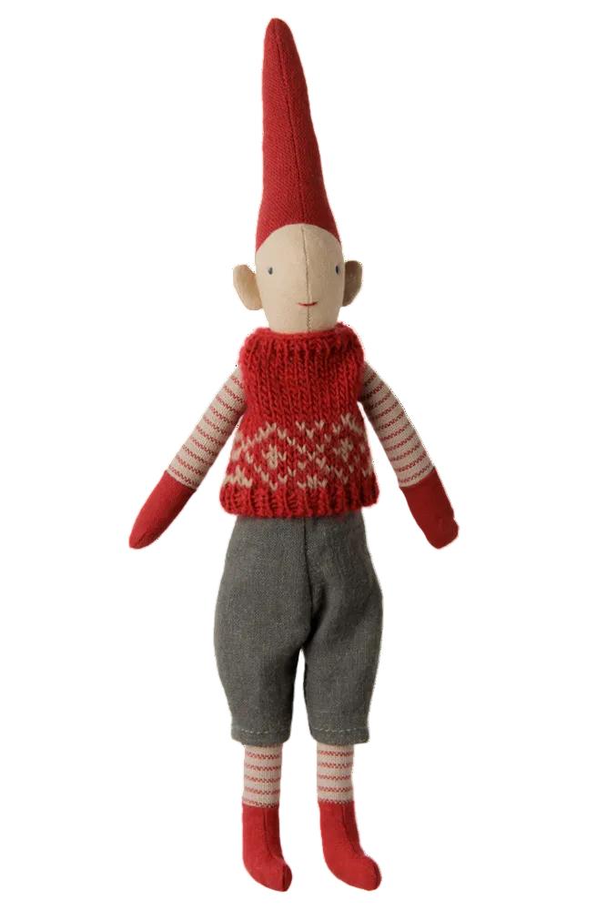 Maileg - Pixy, Str. 1 - Dreng - RøD Knitted Vest - 14-6415-00