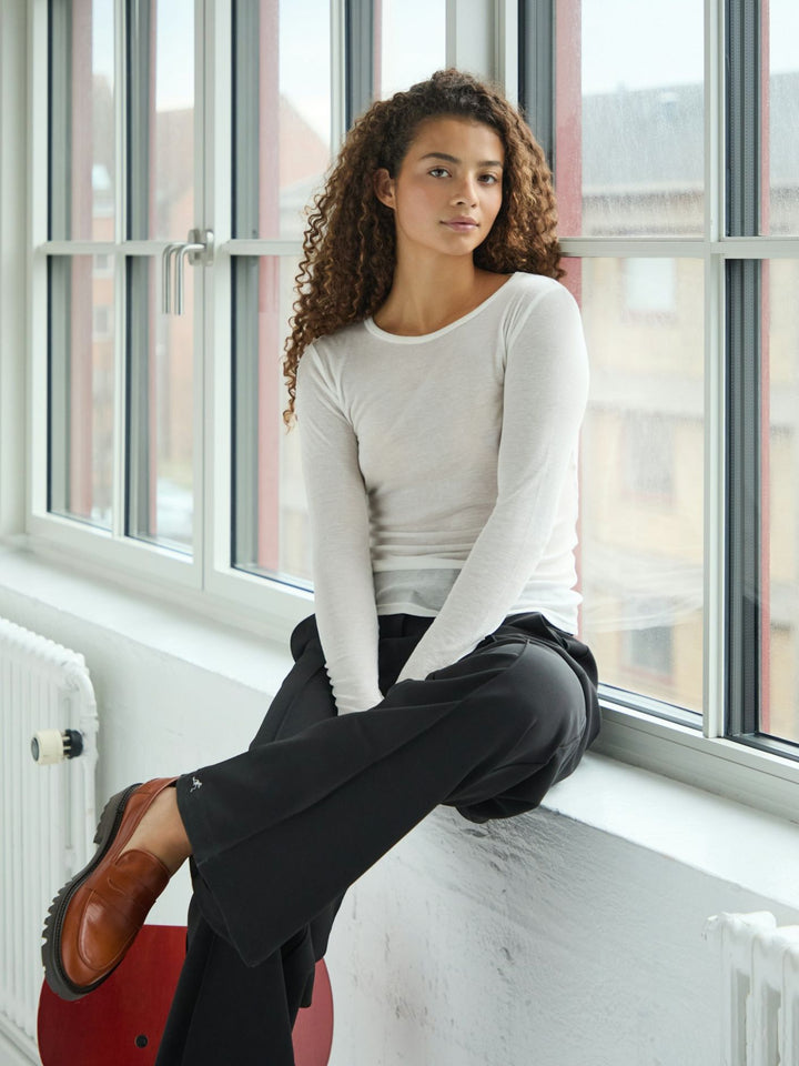 Neo Noir - Nella Fine Rib Blouse 167271 - 120 - White