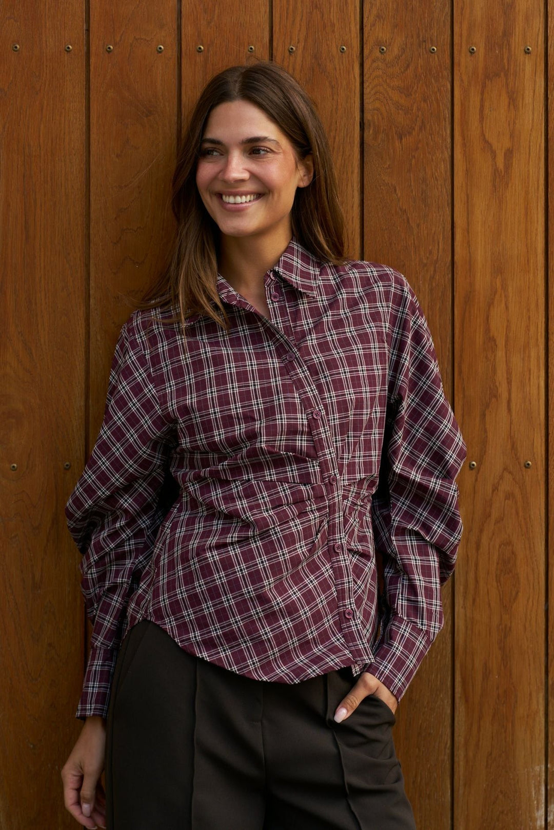 Neo Noir - Neoella Medium Check Shirt 168469 - 182 - Plum