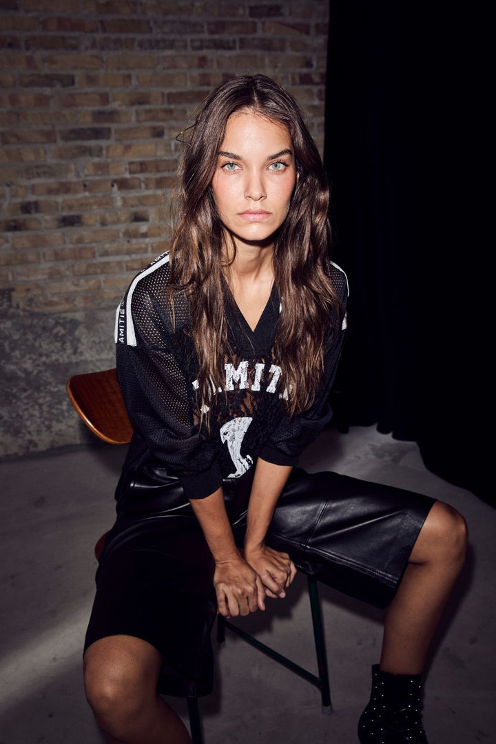 Haute L'Amitié - Lace Football V- Blouse HL10468 - Black