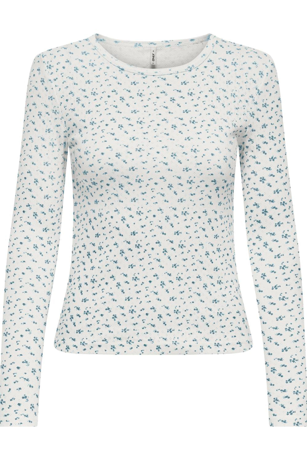 Only - Onlmadison L/S O-Neck Top - 4969688 Cloud Dancer Vivi Winter Sky