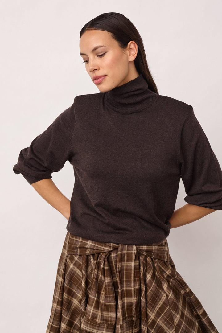 Co´Couture - Corycc Padded Roll-Neck Knit 500213 - 20003 - Dark Brown