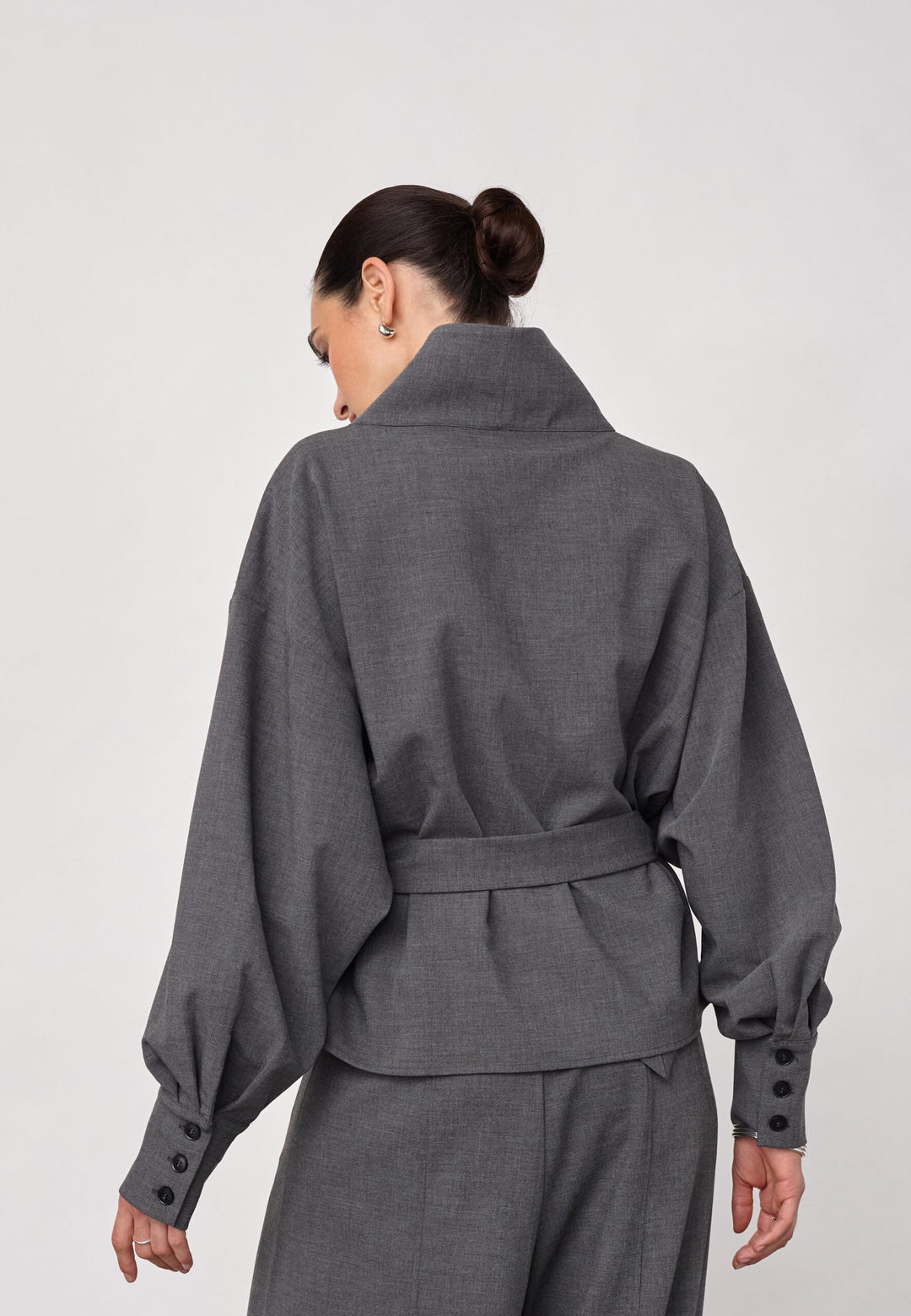 Co´Couture - Priscillacc Funnel Neck Blouse 500822 - 65003 - Mid Grey