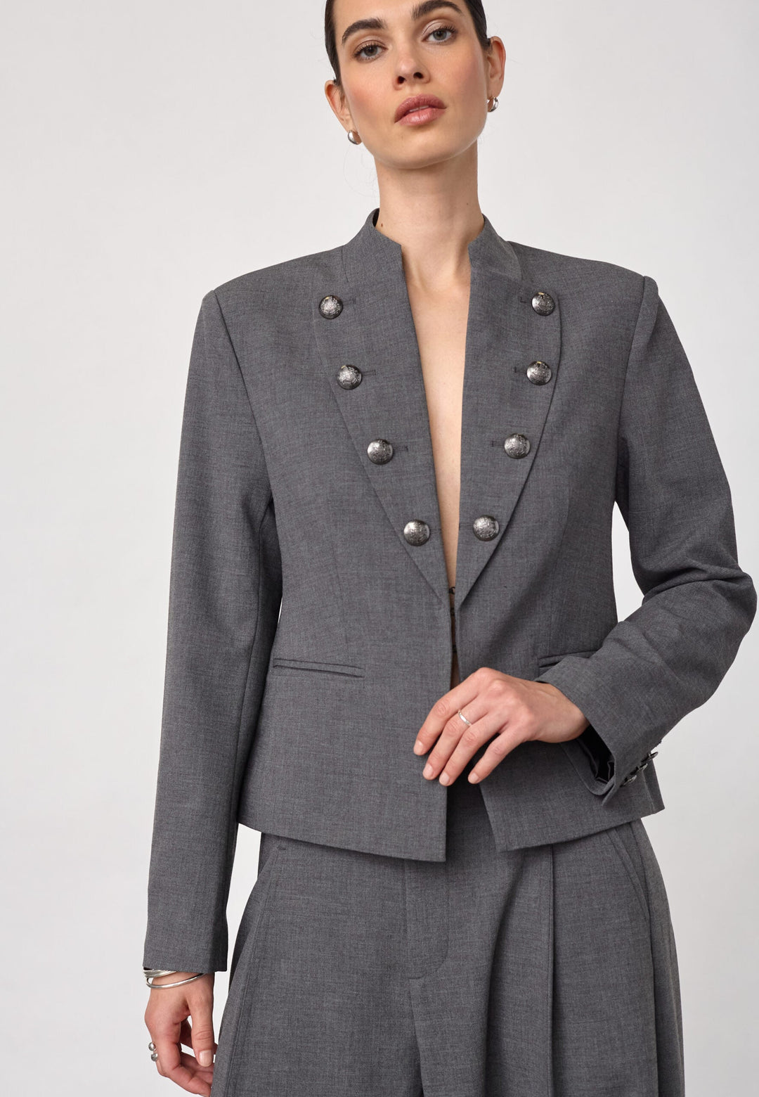 Co´Couture - Priscillacc Officer Jacket 500823 - 65003 - Mid Grey