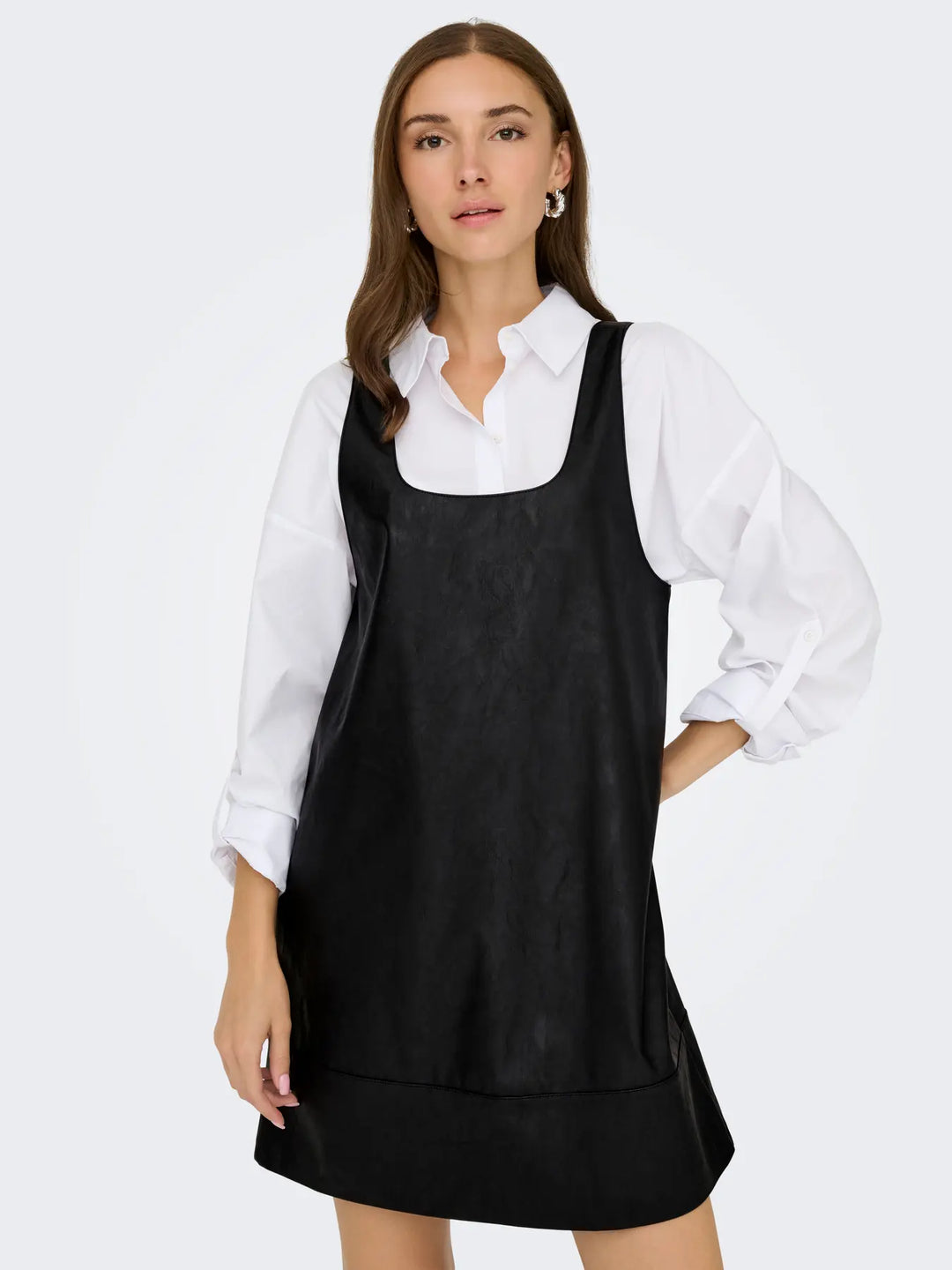 Only - Onljosie Faux Leather Dress Cc - 4775725 Black