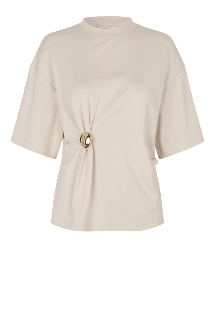 Second Female - Enora Brooch Tee 60432 - 0512 Soft Beige