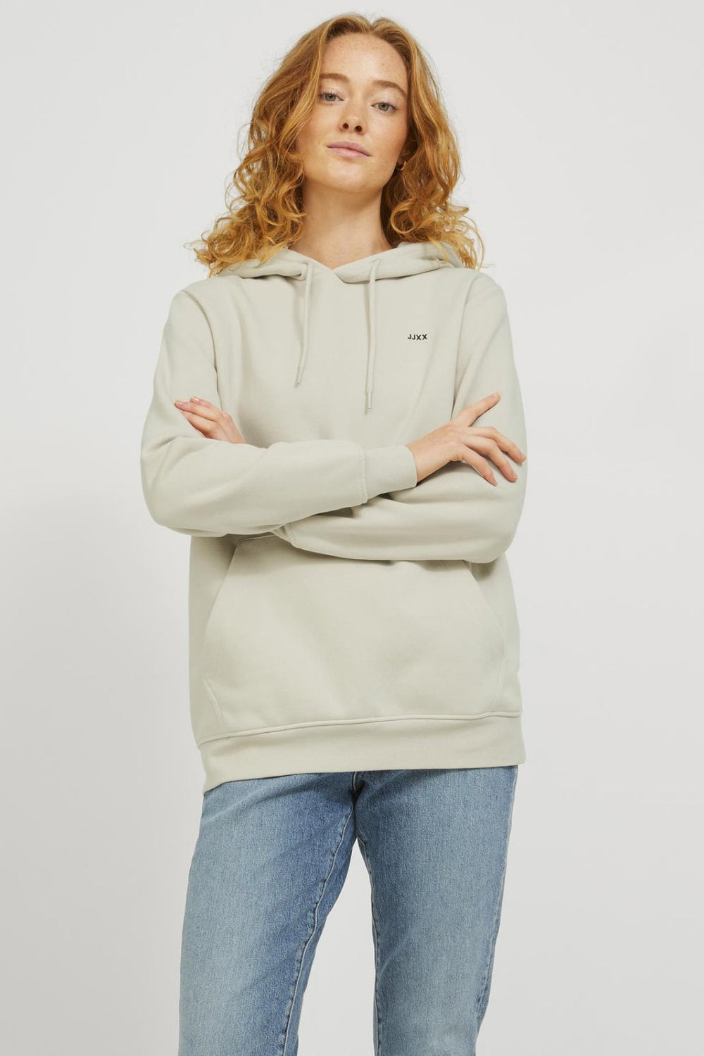 Jjxx - Jxabbie Rlx Ls Every Hood Swt - 4080139 Moonbeam Black Jjxx Logo