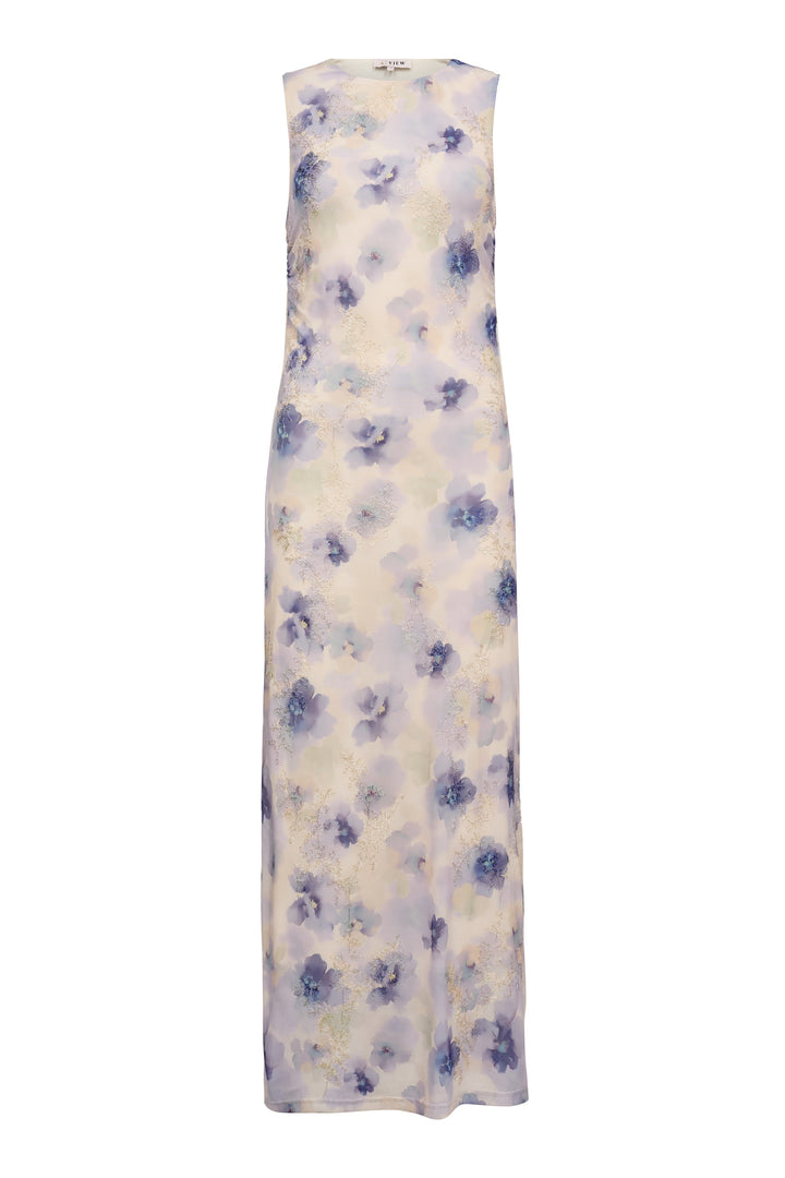 A-View - Belena Dress AV8051 - 129 - Purple/Yellow