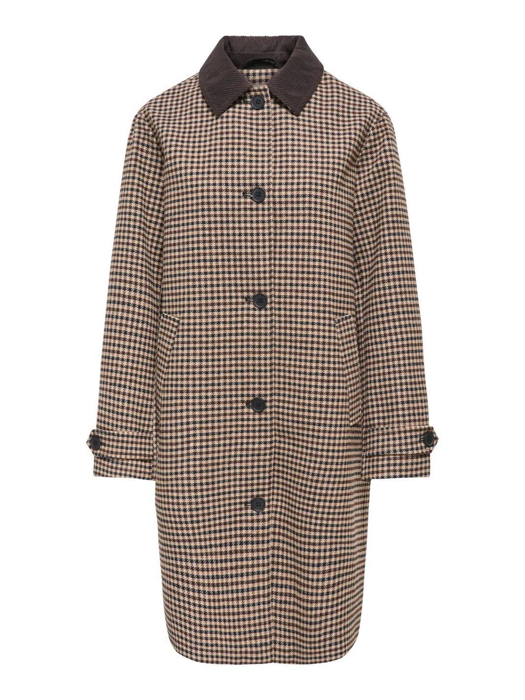 JDY - Jdyvalerie Check Coat Yfm - 5044326 Iced Coffee Black And Chocolate Torte