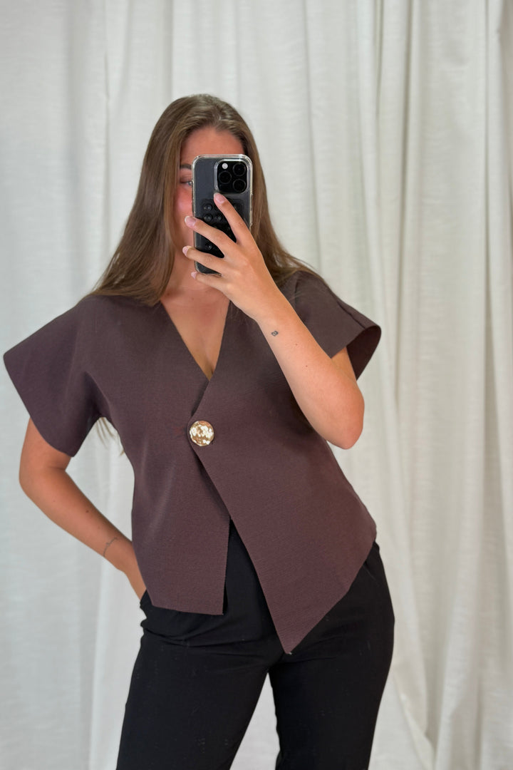 A-bee - Daria Top - Chocolate