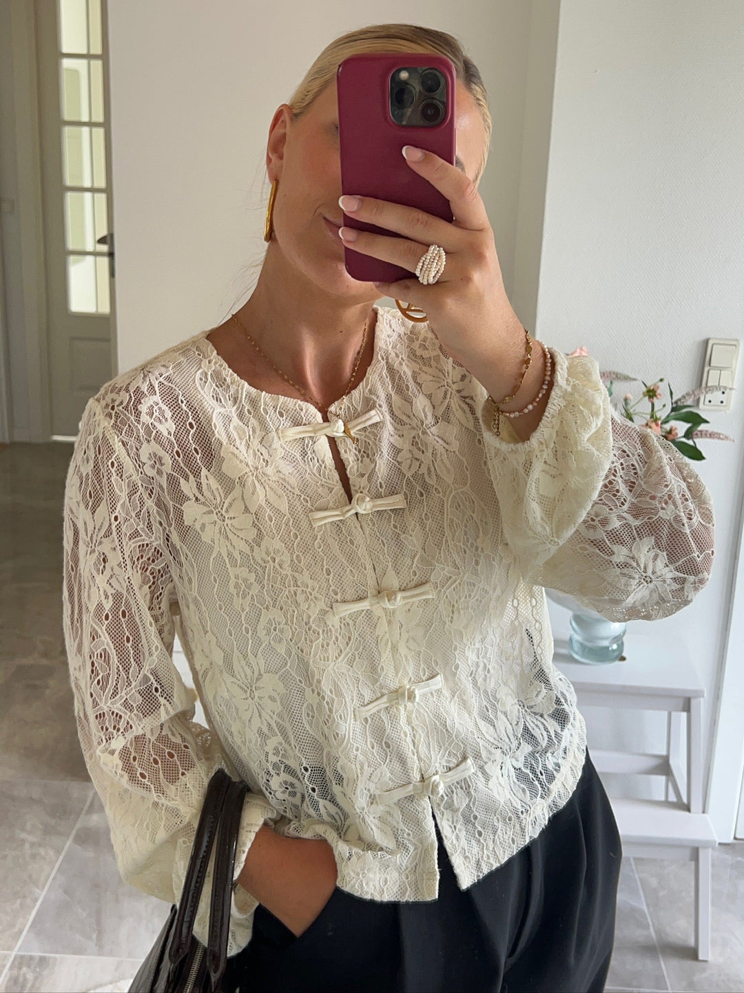 Dear Molly - Lace Blouse Ch171496b - Offwhite