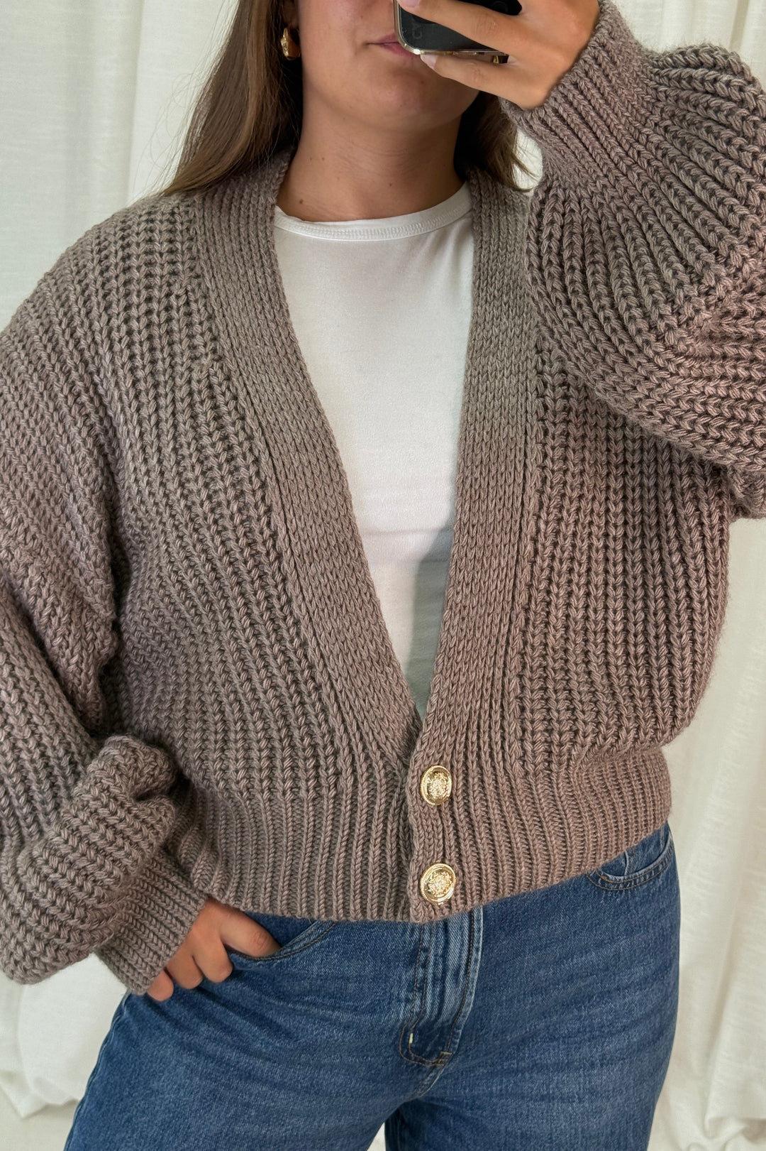 A-bee - Ivy Cardigan - Light Maroon