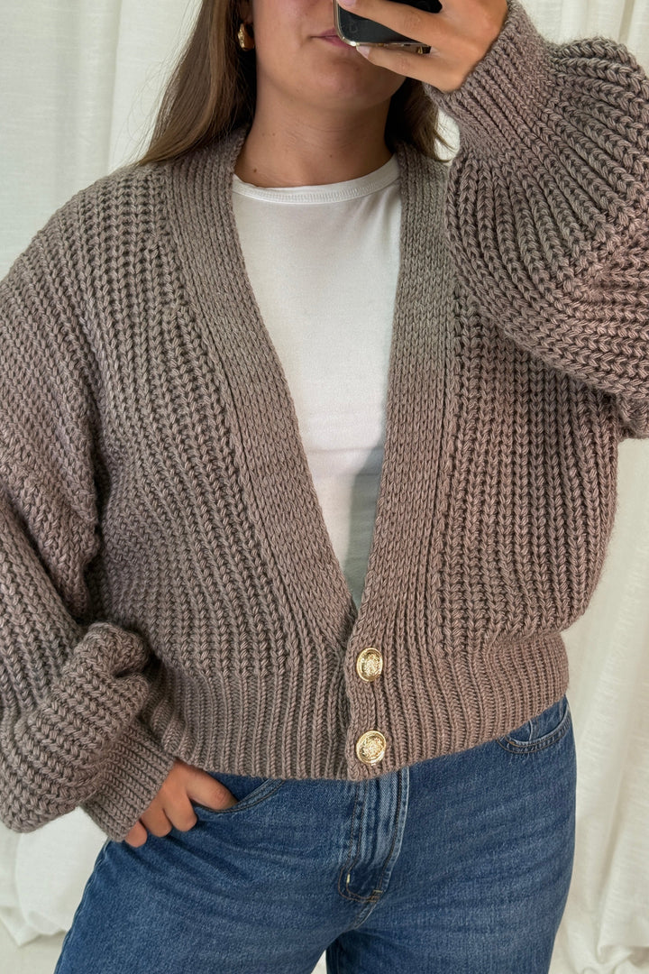 A-bee - Ivy Cardigan - Light Maroon