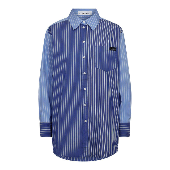 Haute L'Amitié - Blue Mix Stripe Shirt HL10872 - Blue Stripe