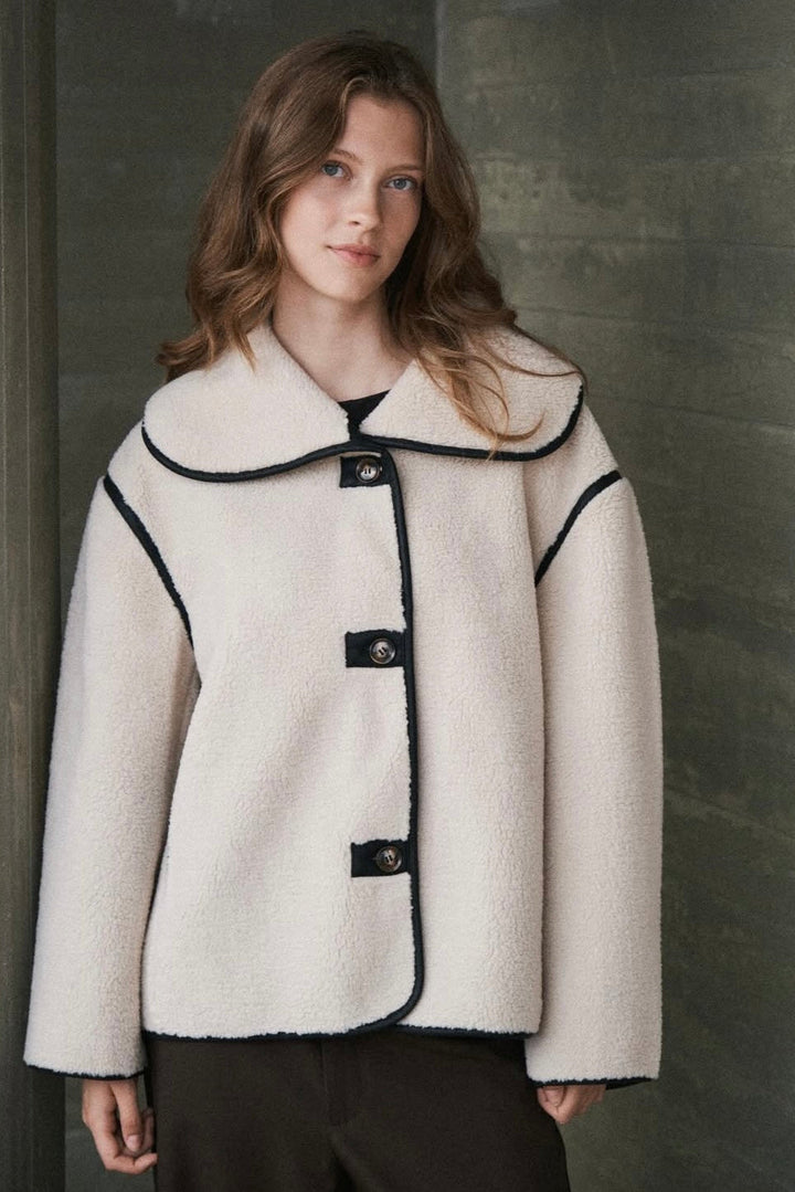 Neo Noir - Edmund Teddy Jacket 164851 - 124 - Ivory