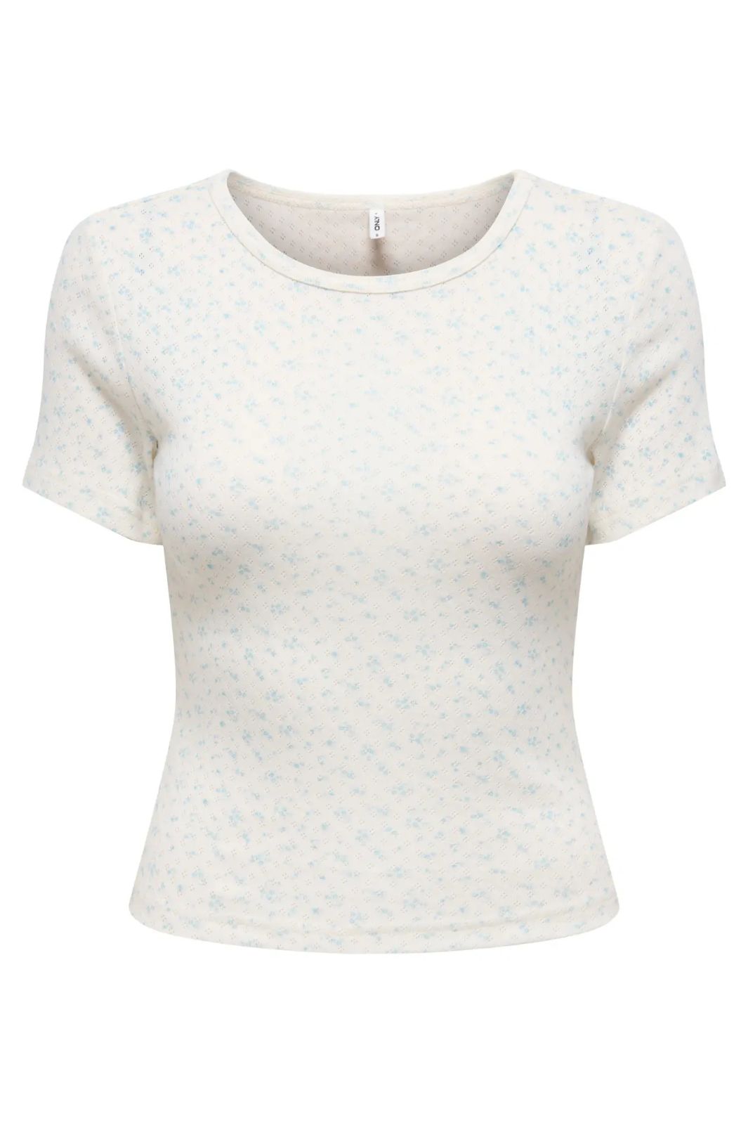 Only - Onlmadison S/S O-Neck Baby Tee - 5011787 Cloud Dancer Vivi Winter Sky