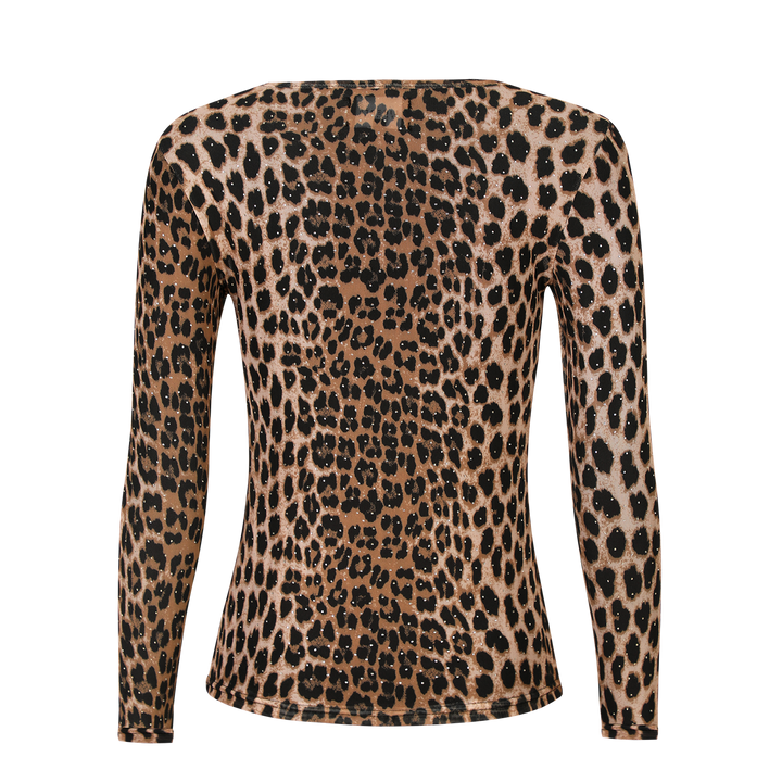 Liberte - Mesh-Ls-Sparkle-Tshirt 22134 - Lux Leo Diamond Dot