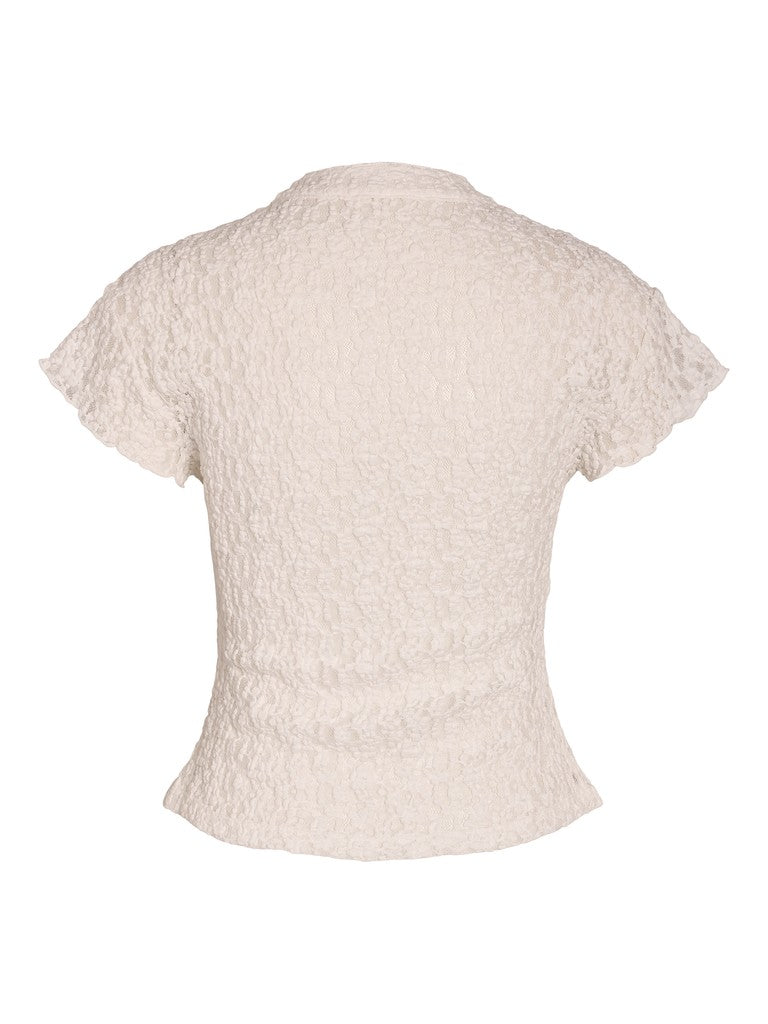 Noisy May - Nmesmee Capsleeve Lace Top - 5231083 Snow White