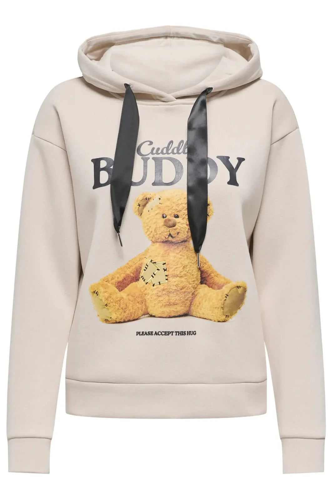 Only - Onlricky L/S Hood Box Swt - 4924854 Pumice Stone Buddy + Black Sateen Strings
