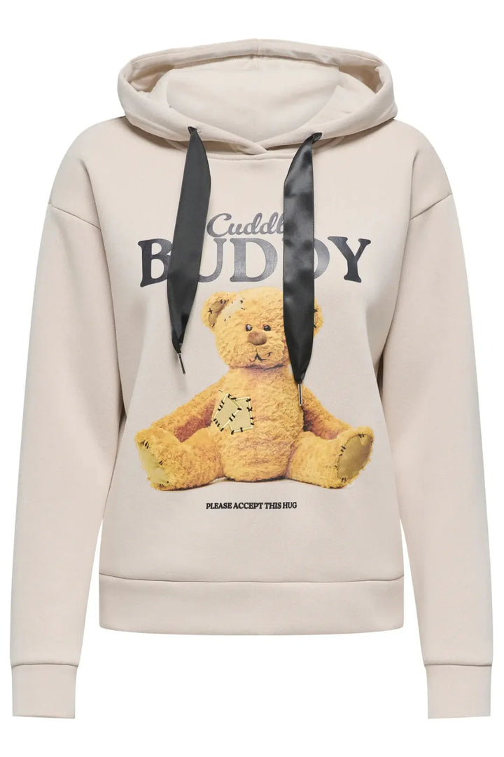Only - Onlricky L/S Hood Box Swt - 4924854 Pumice Stone Buddy + Black Sateen Strings