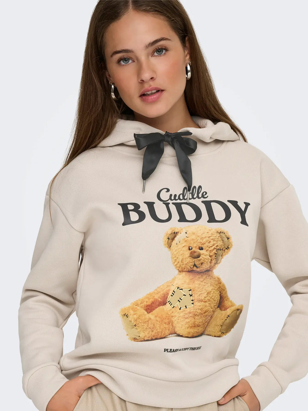 Only - Onlricky L/S Hood Box Swt - 4924854 Pumice Stone Buddy + Black Sateen Strings