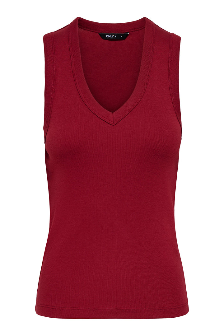 Only - Onlrina V-Neck Tank Top S/L - 5255758 Winery