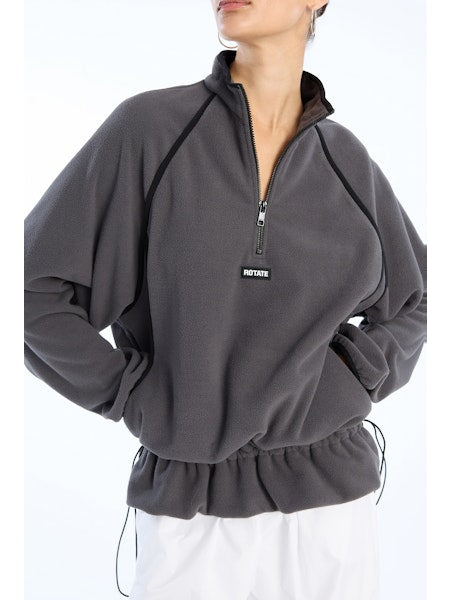 Rotate - Fleece Half Zip Jacket 1153681205 - 1205 Gray Pinstripe