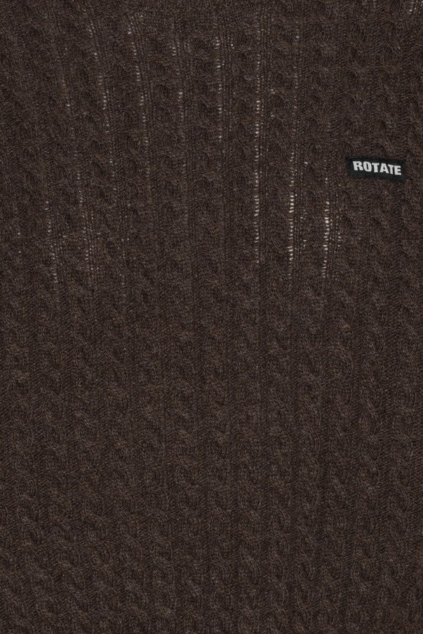 Rotate - Cable Crewneck Sweater 1164372037 - 2037 Potting Soil