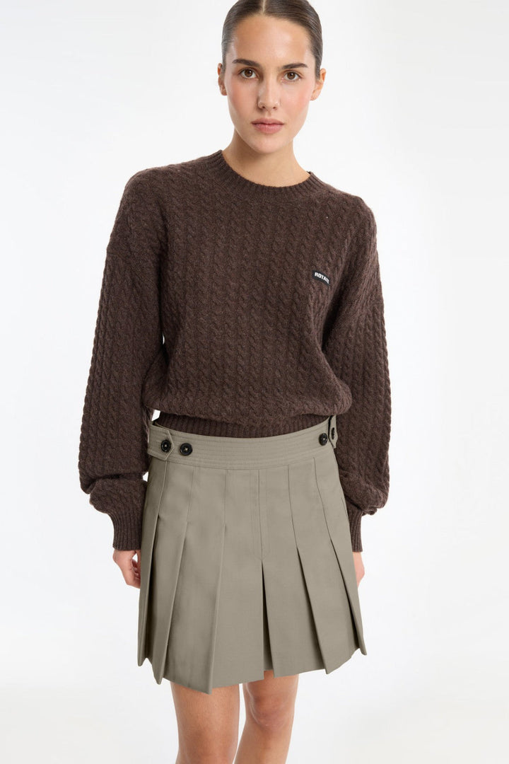 Rotate - Cable Crewneck Sweater 1164372037 - 2037 Potting Soil