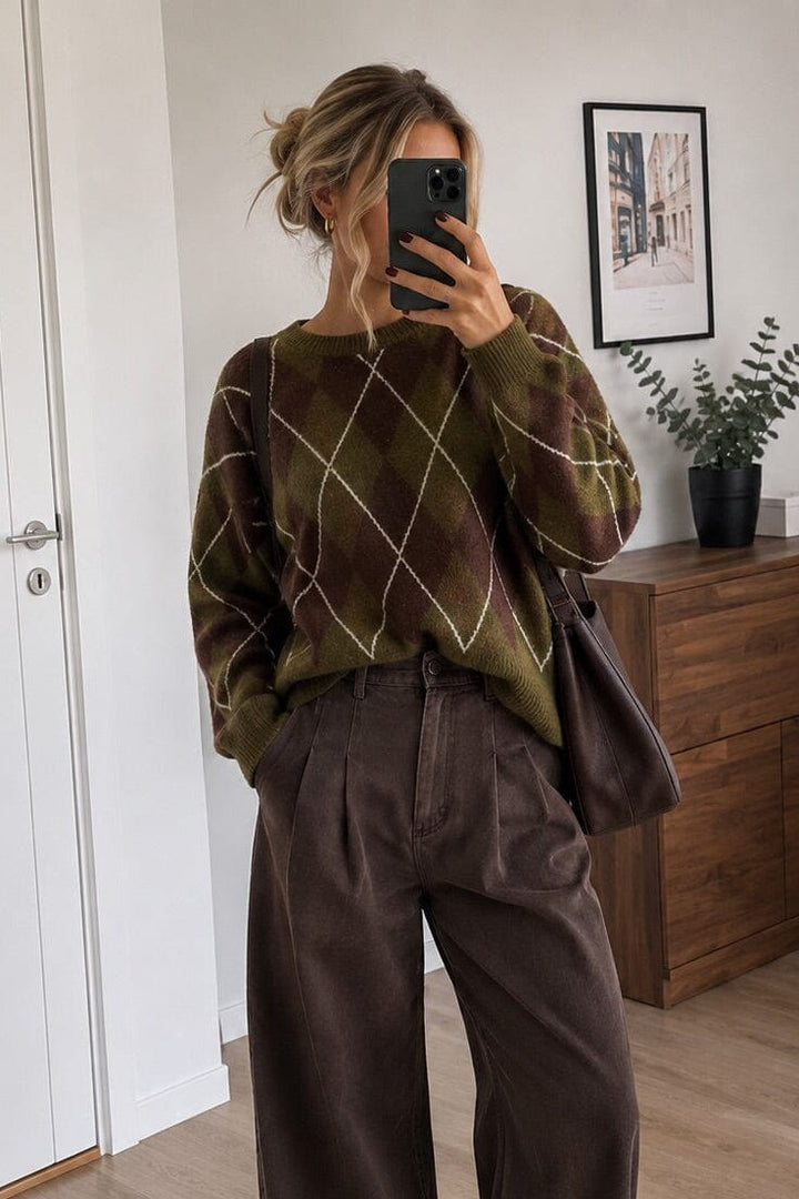 A-Bee - Amara Knit - Green Strikbluser 