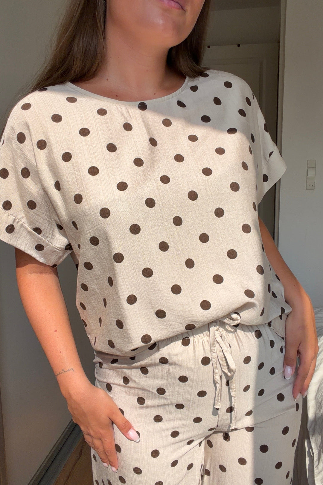 A-Bee - Delara Blouse - Beige Bluser 