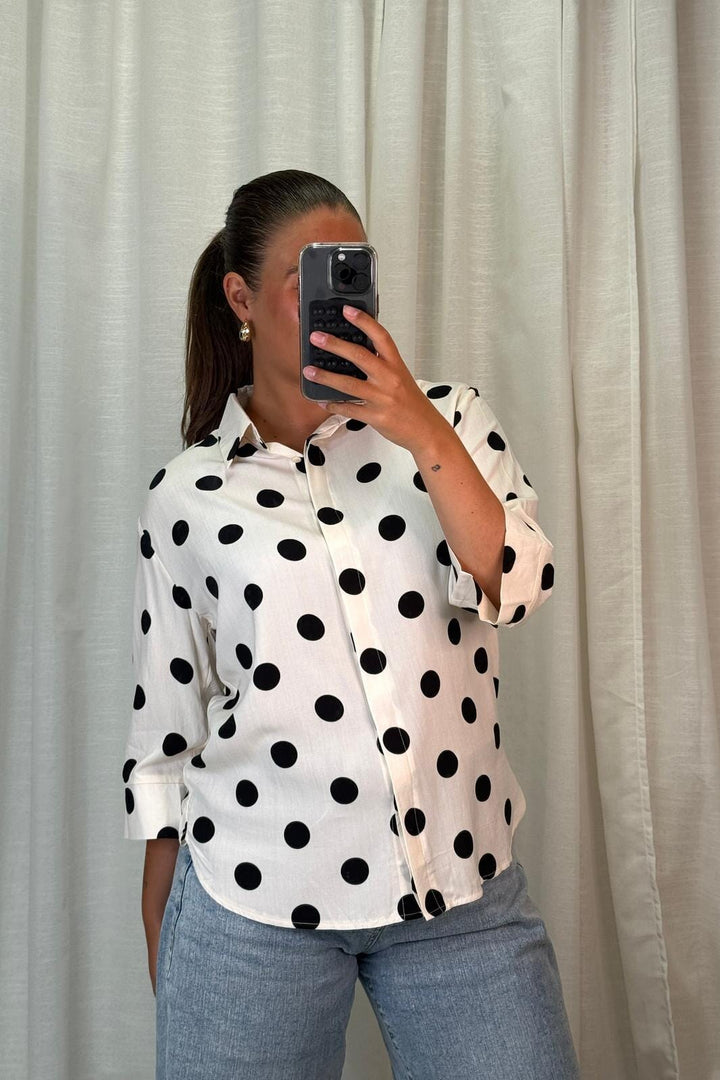 A-bee - Evelyn Blouse - Beige Bluser 