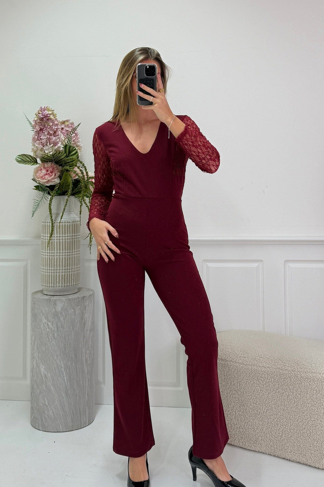 A-bee - Janelle Jumpsuit - Burgundy Buksedragter 