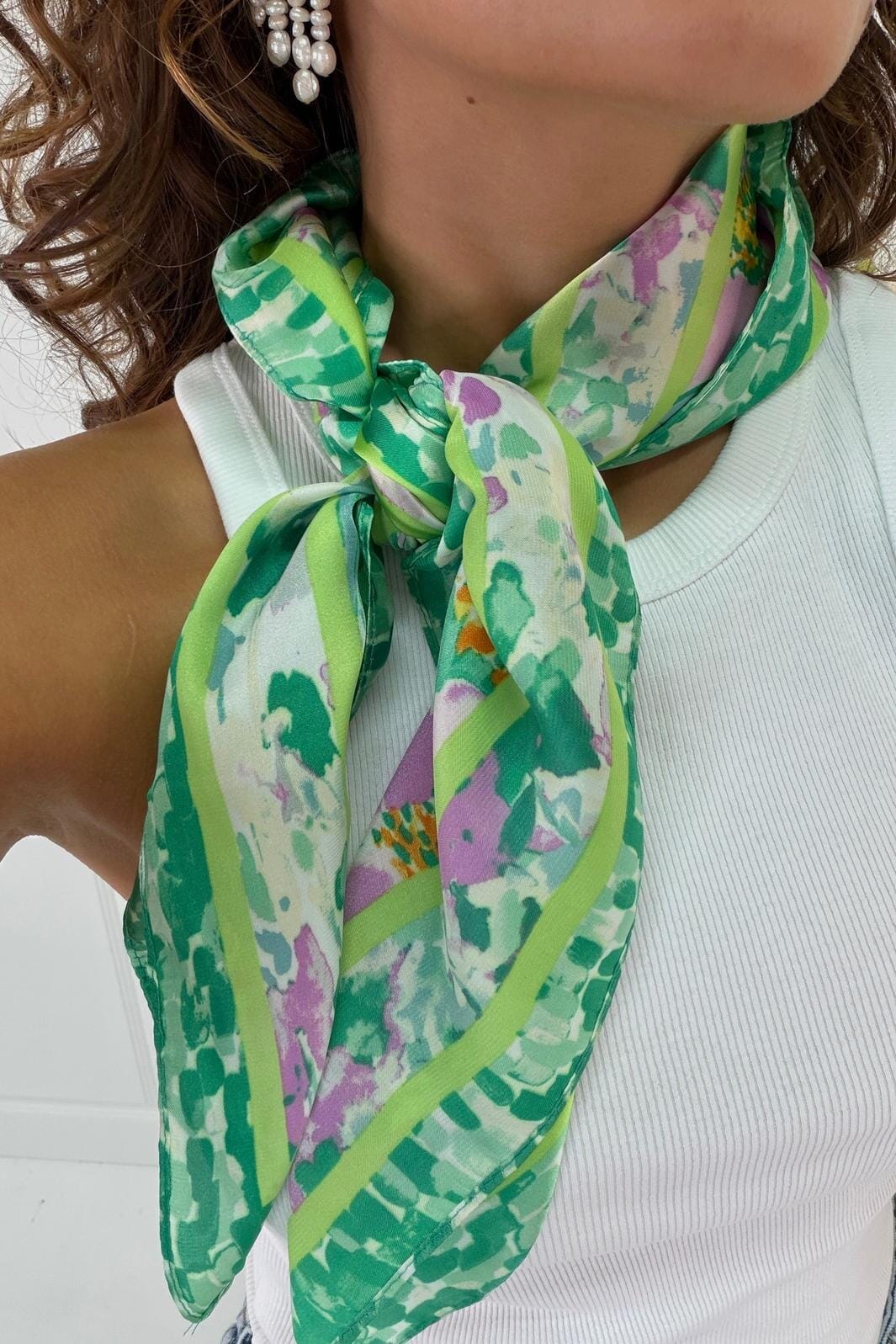 A-bee - Maelys Scarf - Green Tørklæder 
