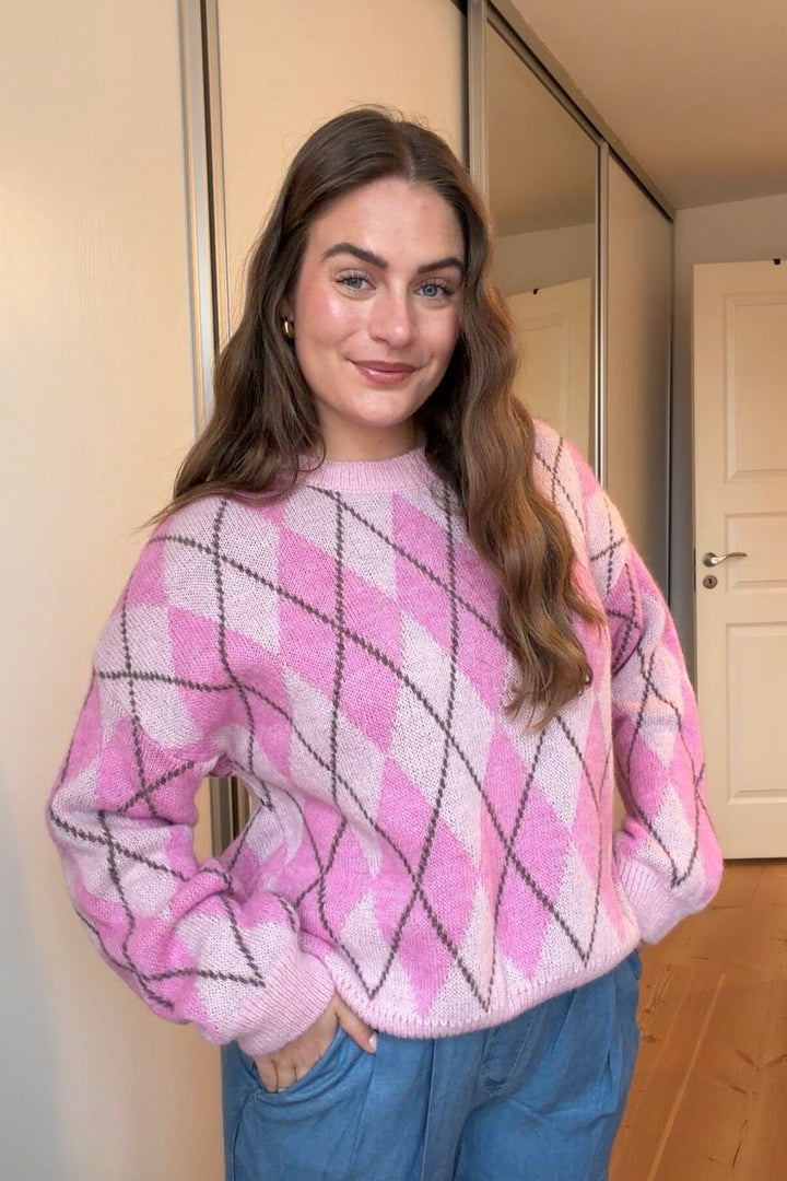 A-bee - Maika Knit - Rose Shadow Strikbluser 