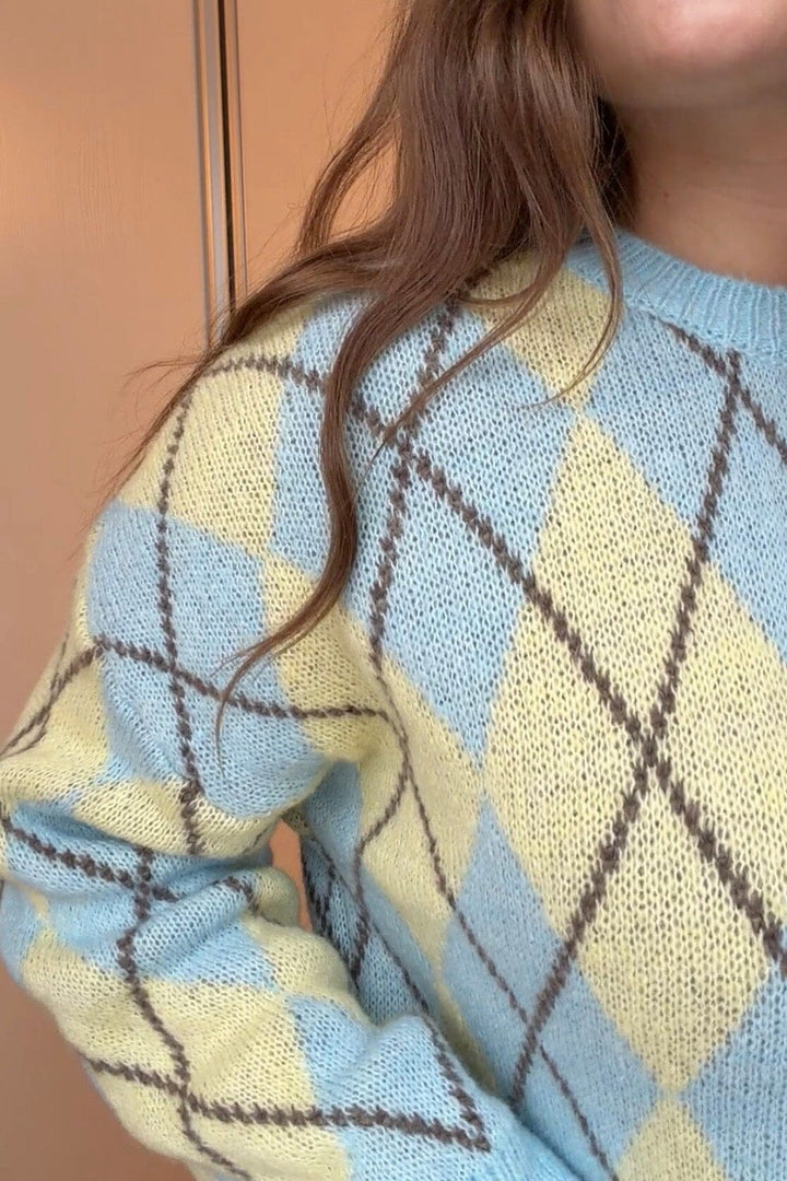 A-bee - Maika Knit - Yellow Strikbluser 