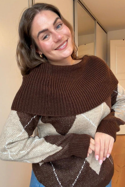 A-bee - Philippa Knit - Dark Maroon Strikbluser 