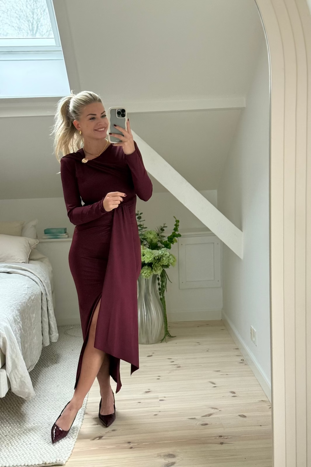 A-bee - Raisa dress - Burgundy Kjoler 