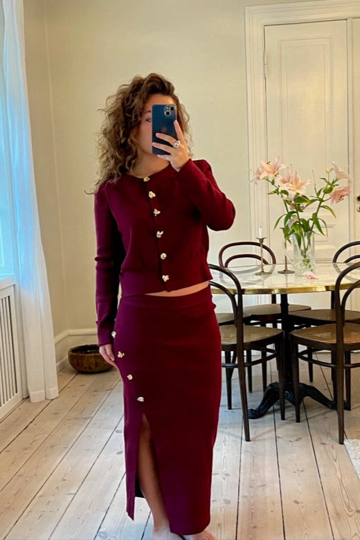 A-bee - Summer Cardigan - Burgundy Cardigans 