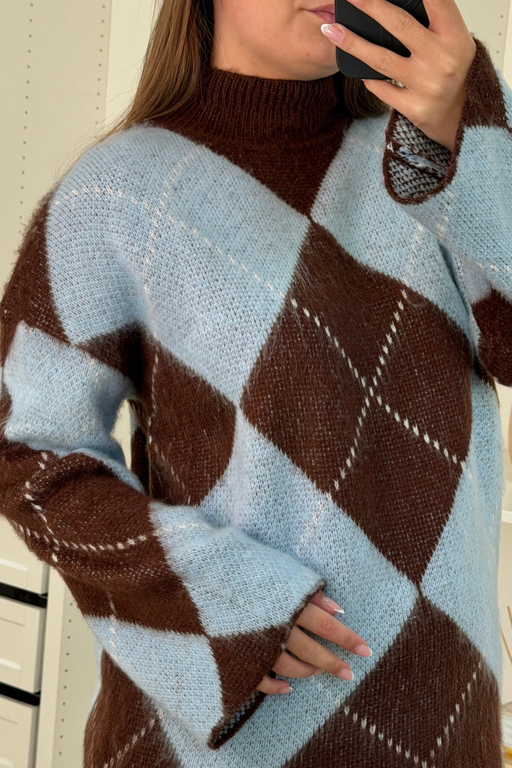 A-bee - Yamina Knit - Sky Blue Strikbluser 