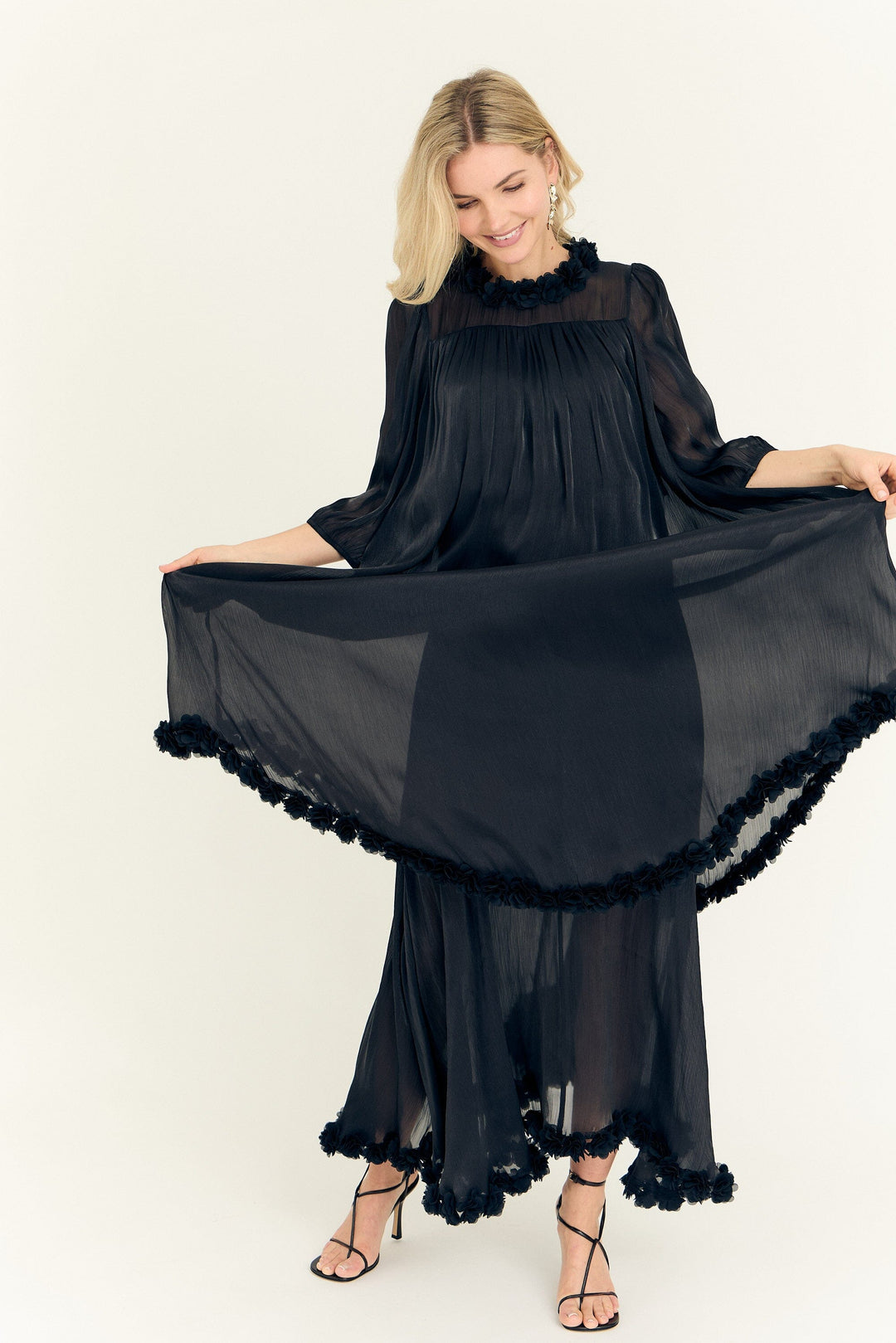 A-View - Daisi Long Dress AV6097 - 999 - Black Kjoler 