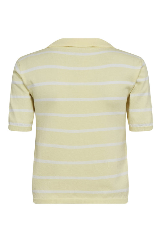 A-View - Elo Knit Polo AV7078 - 123 - Yellow/White Strikbluser 