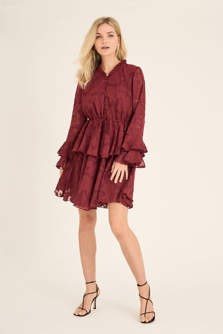 A-View - Floretta Dress AV7022 - 266 - Cabernet Kjoler 
