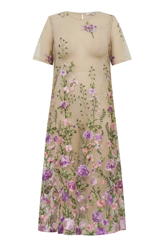 A-View - Fuschia Midi Dress AV7086 - 180 - Green/Purple