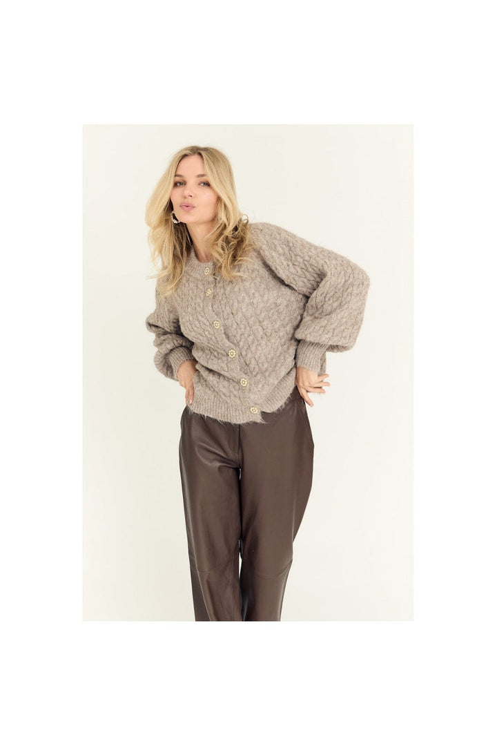 A-View - Kabba Knit Cardigan AV6022 - 118 - Light Brown
