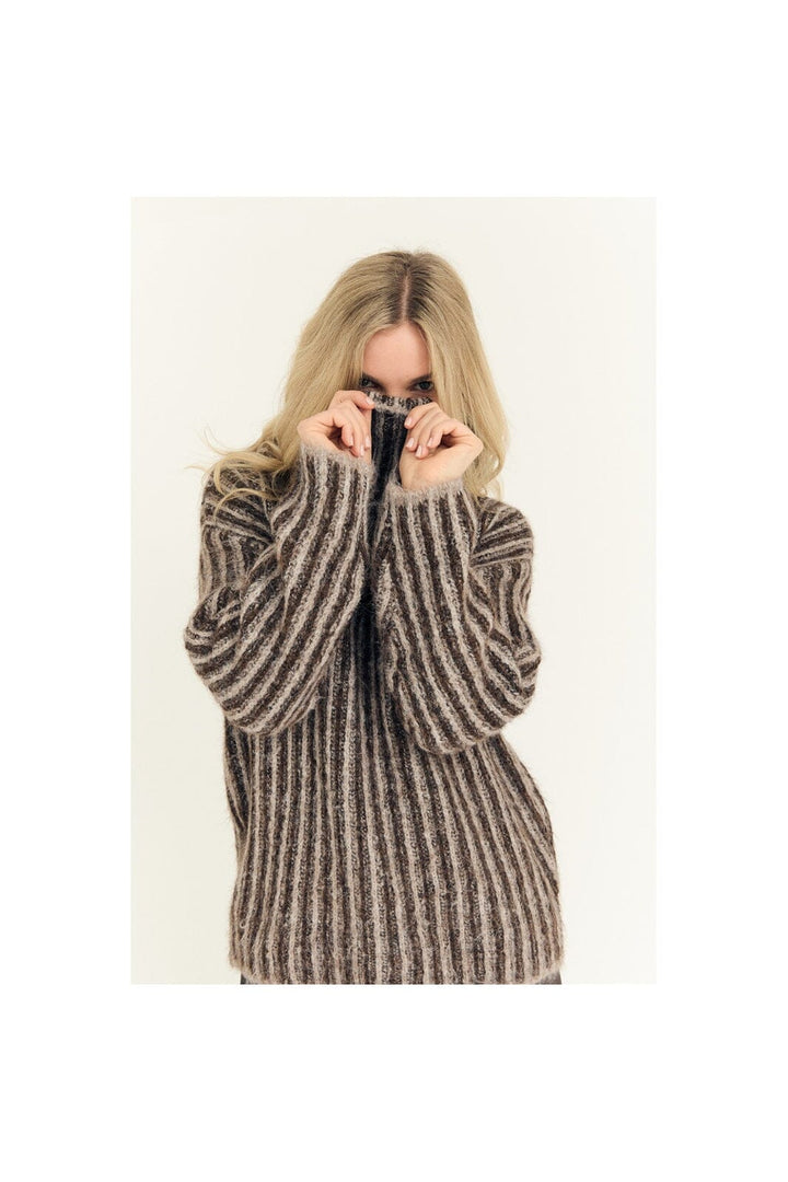 A-View - Orkido Knit Pullover AV6018 - 186 - Sand/Brown