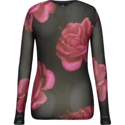 A-View - Silke Blouse AV7018 - 163 - Black/Pink Bluser 
